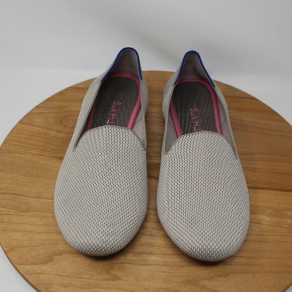 Rothys Shoes Womens 10 The Loafer Flats Retired Linen Nude Beige Work Business - Picture 2 of 9